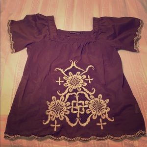 Blouse very soft and comfortable, brown, size S.